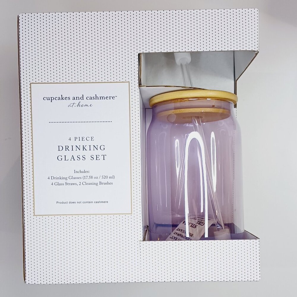 Cupcakes and Cashmere 4 piece drinking glass set